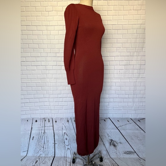 Aya Muse for FWRD Gigi Dress Maroon Ref Cut Out Detail  M $425 - Picture 8 of 11
